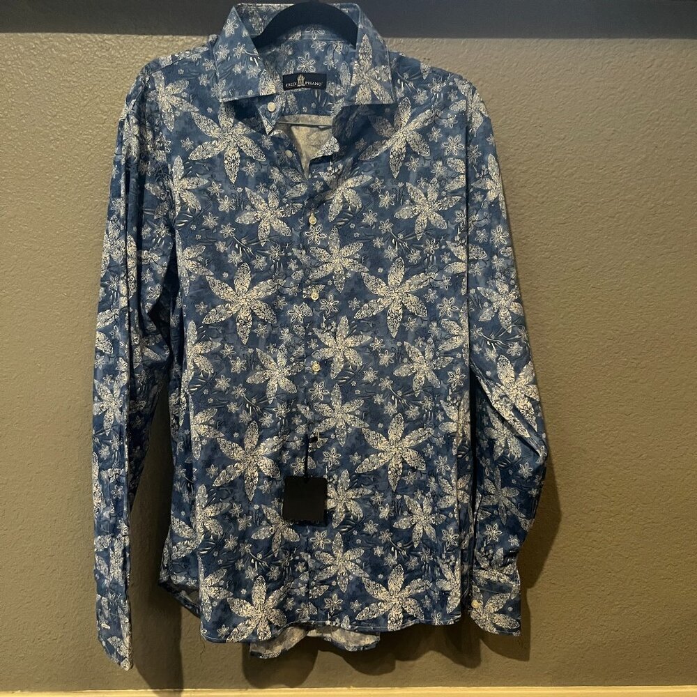 EREDI PISANO Made in Italy New with Tags Long Sleeve Button Up Floral Shirt IT43